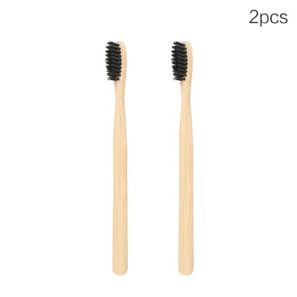 5/4/3/2 PièCES Bambou Charbon De Bois Brosse à Dents Bambou Poignée Noir Soies Tête Soins Dentaires à Faible Teneur En Carbone Pour Adultes thumbnail