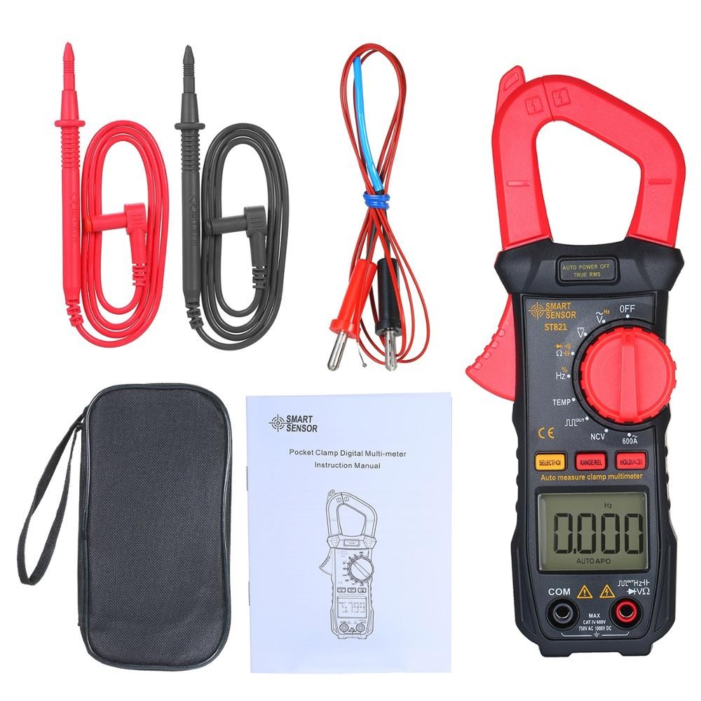 5999 Vrai RMS Mini Pince Numérique Mètres Ca/cc Tension De Courant Gamme Automatique VFC Capacité ST821/ST822/ST823 thumbnail