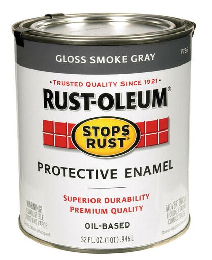 Rustoleum Stops Rust 7786-502 1 Quart Smoke Gray Protective Enamel Oil Base Pain