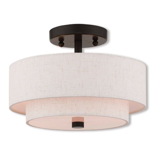 Livex 51082-92 Claremont Semi-Flush Mount English Bronze