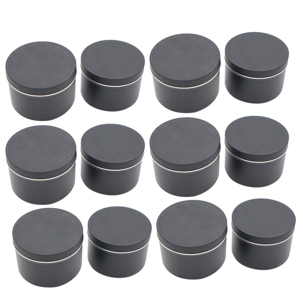 12 PièCES Boîte De Rangement Vide Pot Accessoires 4 Oz Baumes Parti Faveur Conteneur Salves Fer Blanc Rond Avec Couvercle Bougie à Bricoler Soi-mê thumbnail