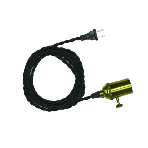 Bulbrite Plug-in Swag Pendant NOS/PEND/SWAG with Medium E26 Base, Brass/Copper
