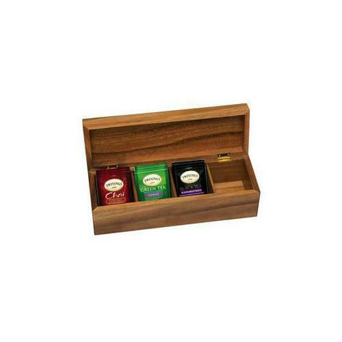 LIPPER 1128 Acacia 4 Section Tea Box