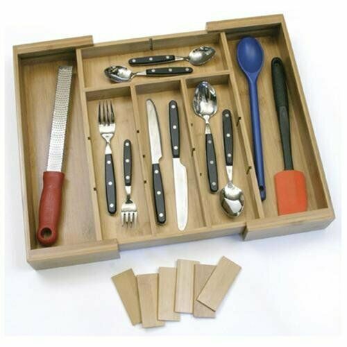 Lipper 8882 Bamboo Organizer Expandable Adjustable with 6