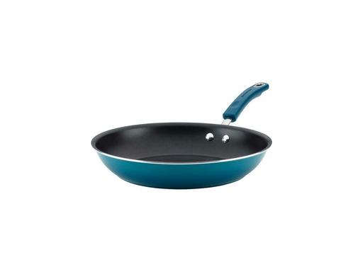 Rachael Ray Hard Enamel Aluminum Nonstick 12-1/2-Inch Skillet, Marine Blue