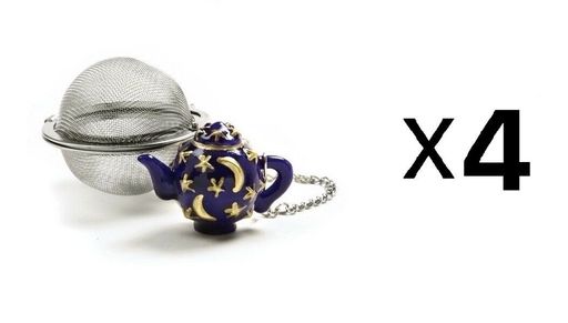 Norpro Stainless Steel Tea Infuser Tea Pot Ornament Decorative Mesh (4-Pack)