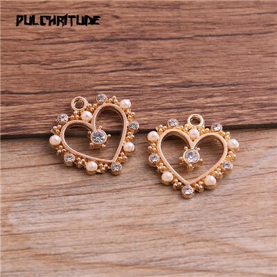 4 PièCES 20*21mm Alliage Métal Goutte D'huile Herat Pendentif à Breloques Pour Bracelet à Bricoler Soi-même Collier Fabrication De Bijoux thumbnail