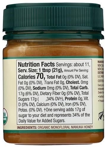Wedderspoon Raw Premium USDA Certified Organic Manuka Honey, 100+ MGO, 8.8 Oz, Unpasteurized New Zealand Honey, from Our Hives to Your Home thumbnail