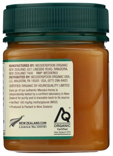Wedderspoon Raw Premium USDA Certified Organic Manuka Honey, 100+ MGO, 8.8 Oz, Unpasteurized New Zealand Honey, from Our Hives to Your Home thumbnail