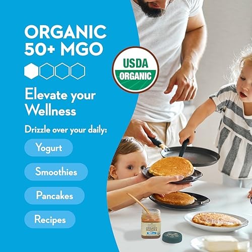 Wedderspoon Raw Premium USDA Certified Organic Manuka Honey, 50+ MGO, 8.8 Oz, Unpasteurized New Zealand Honey, from Our Hives to Your Home thumbnail