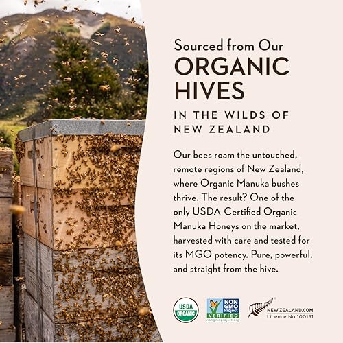 Wedderspoon Raw Premium USDA Certified Organic Manuka Honey, 50+ MGO, 8.8 Oz, Unpasteurized New Zealand Honey, from Our Hives to Your Home thumbnail