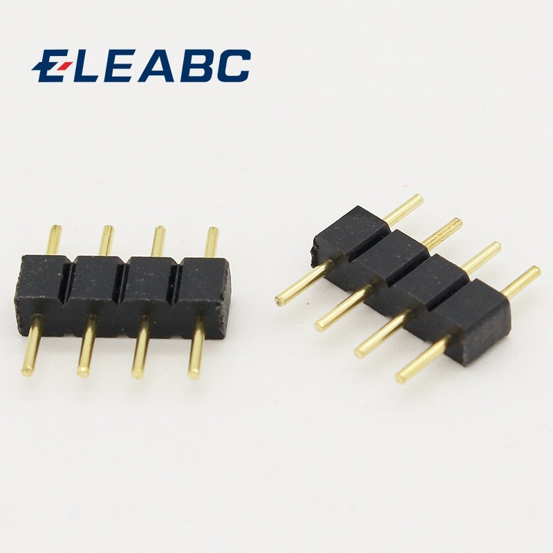Connecteur Adaptateur RGB 5050 3528 LED, Lot De 10 PièCES, 4 Broches, Aiguille Type Mâle, Double 4 Broches, Bande Lumineuse à Monter Soi-même thumbnail