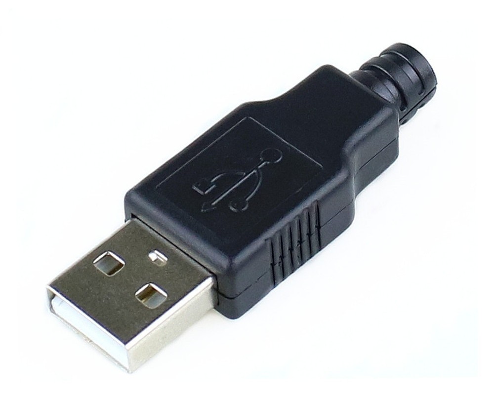 Connecteur USB Type a Mâle à 4 Broches, à Monter Soi-même, Adaptateur D'assemblage, Prise à Souder, Coque En Plastique Noir Pour La Connexion Des
