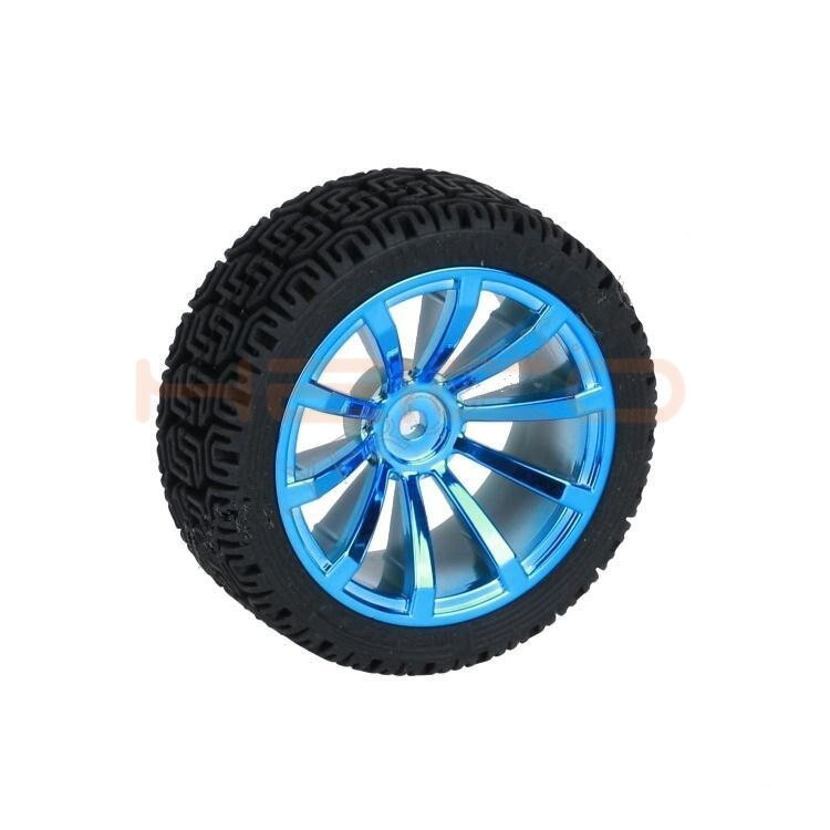 Roue En Caoutchouc, 68mm, Pneu Modèle RC 3/4/5/6mm, Couplage En Laiton, Connexion Hexagonale En Cuivre Pour Arduino Robot à Monter Soi-même, Kit De thumbnail