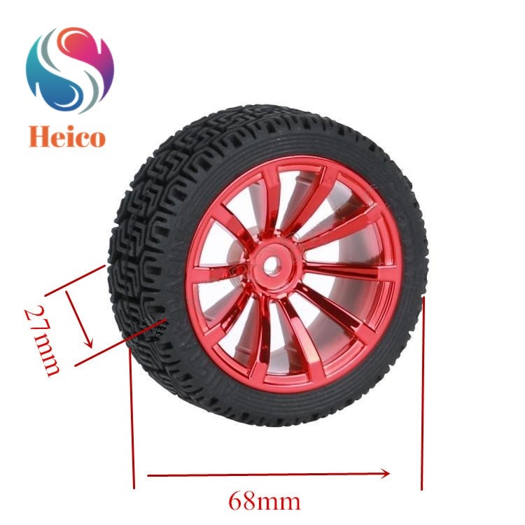 Roue En Caoutchouc, 68mm, Pneu Modèle RC 3/4/5/6mm, Couplage En Laiton, Connexion Hexagonale En Cuivre Pour Arduino Robot à Monter Soi-même, Kit De