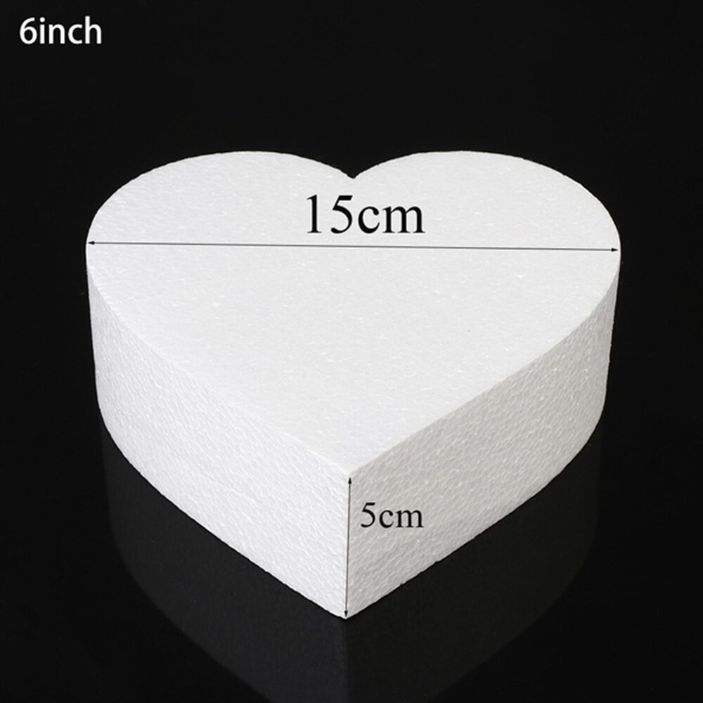 Moule En Mousse De Polystyrène, Modèle De Pratique, Carré En Forme De Cœur, Décorations De Gâteau, à Bricolage Soi-même, 4/6/8 Pouces thumbnail