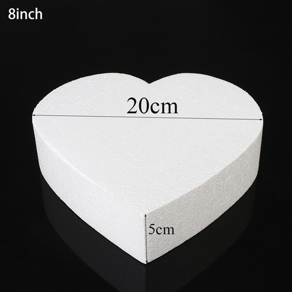 Moule En Mousse De Polystyrène, Modèle De Pratique, Carré En Forme De Cœur, Décorations De Gâteau, à Bricolage Soi-même, 4/6/8 Pouces thumbnail