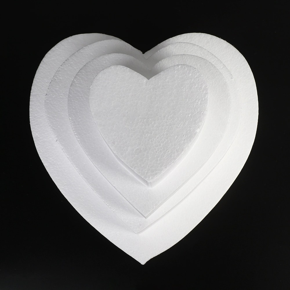 Moule En Mousse De Polystyrène, Modèle De Pratique, Carré En Forme De Cœur, Décorations De Gâteau, à Bricolage Soi-même, 4/6/8 Pouces