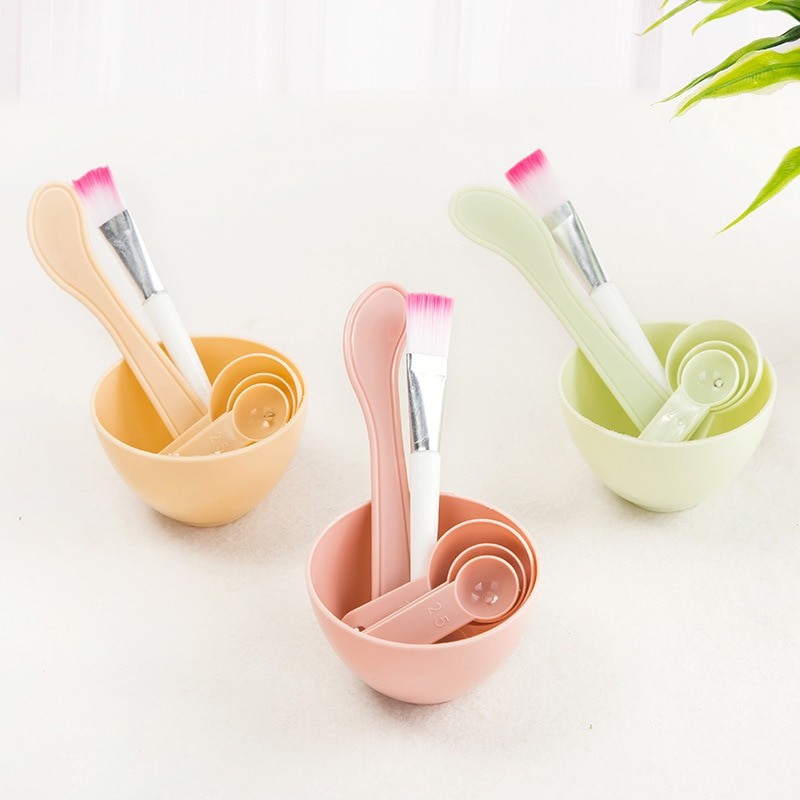 Masque De Beauté Pour Le Visage, Bol, Bâton, Brosse, Cuillère De Mesure, Pour Femmes, Ensemble D'outils De Maquillage 4 En 1 à Faire Soi-même