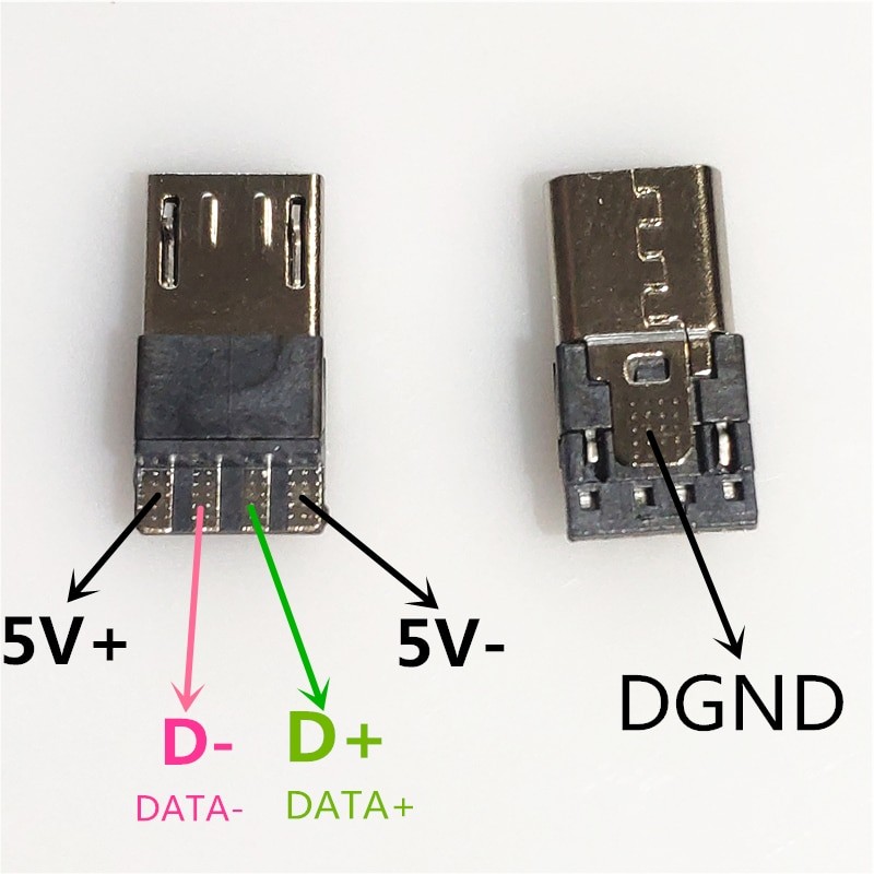 Connecteur Micro USB 4 Broches Mâle, Pour Interface De Données OTG, Accessoires Pour Câble De Données à Monter Soi-même, 10 PièCES/lot thumbnail