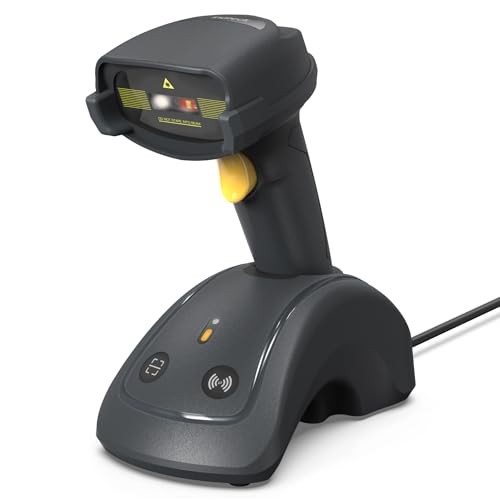 Inateck Wireless Barcode Scanner, 1D/2D QR Code Scanner with Smart Base, Bluetooth/2.4G/USB 3-in-1 Connectivity, Compatible with Windows/iOS/Android/M
