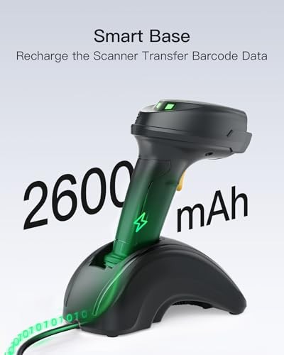 Inateck Wireless Barcode Scanner, 1D/2D QR Code Scanner with Smart Base, Bluetooth/2.4G/USB 3-in-1 Connectivity, Compatible with Windows/iOS/Android/M thumbnail