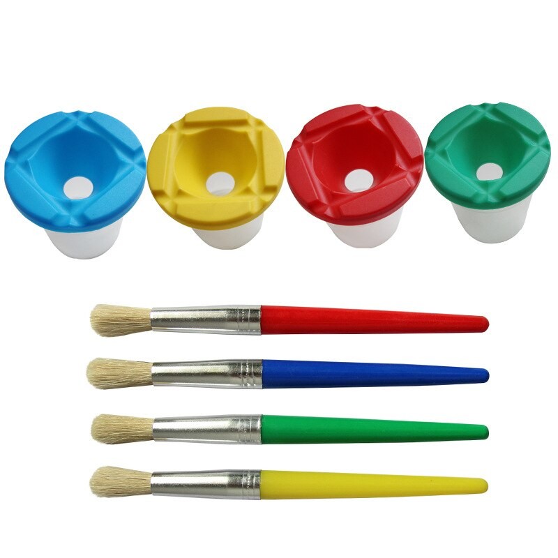 EZONE 4 PièCES Pinceau + 1PC Seau De Lavage Pour Enfants Enfants Aquarelle Huile Gouache Acrylique Peinture Soies Brosses Art Supply thumbnail