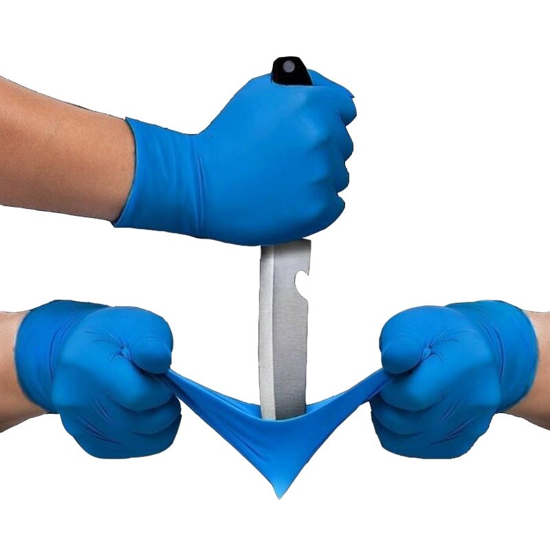 100/20 PièCES/lot Jetables Latex Nitrile Gants Universel Nettoyage Travail Doigt Gants De Protection Alimentaire Pour La Sécurité Bleu ST02 thumbnail