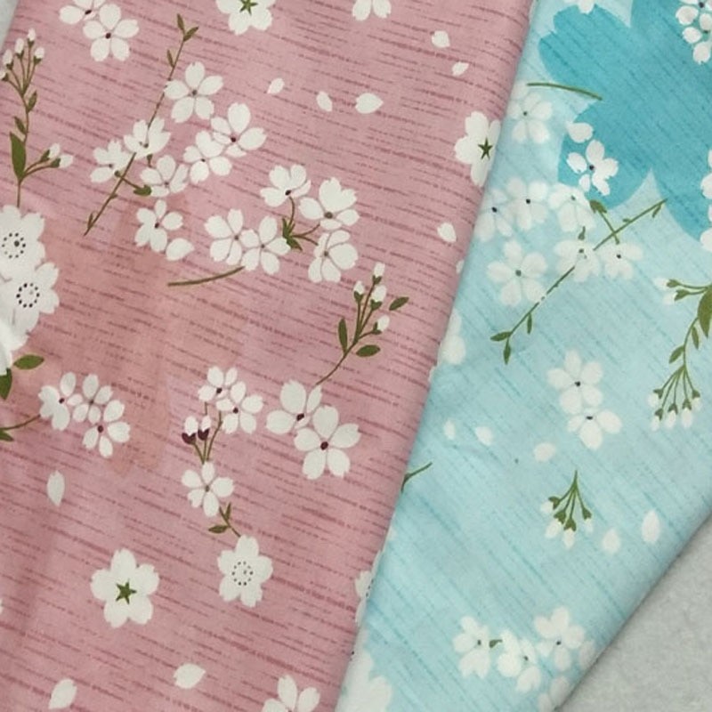 100% Coton Japonais Sakura Fleur Rose Bleu Imprimé Coton Popeline Tissu Dot Tissu Patchwork Tissu Robe Quilting Décor à La Maison