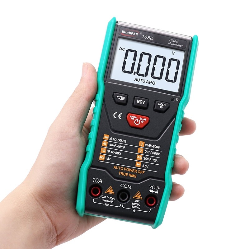 Testeur Multimètre Numérique 108D, True Rms, TRMS 5999, Avec Rétroéclairage LCD NCV + Lampe De Poche