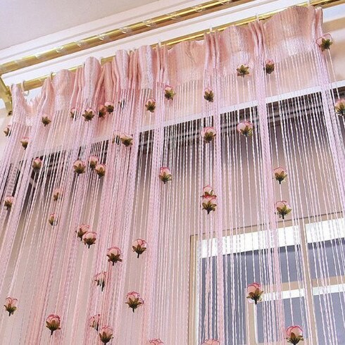 Rideaux Décoratifs De Style Roses Romantiques, 4 Couleurs, 100x200cm, à Faire Soi-même, Pour Fenêtre, Salon, Chambre à Coucher, Maison thumbnail