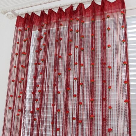 Rideaux Décoratifs De Style Roses Romantiques, 4 Couleurs, 100x200cm, à Faire Soi-même, Pour Fenêtre, Salon, Chambre à Coucher, Maison thumbnail