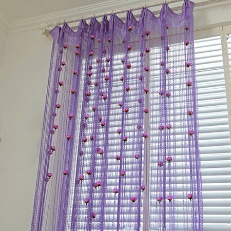 Rideaux Décoratifs De Style Roses Romantiques, 4 Couleurs, 100x200cm, à Faire Soi-même, Pour Fenêtre, Salon, Chambre à Coucher, Maison thumbnail