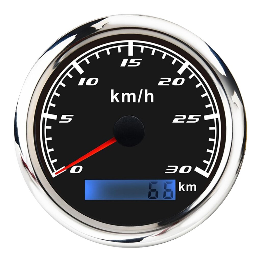 85mm étanche Signal D'impulsion Compteur De Vitesse Jauge Rétro-éclairage 0-30 Km/h Odomètre thumbnail