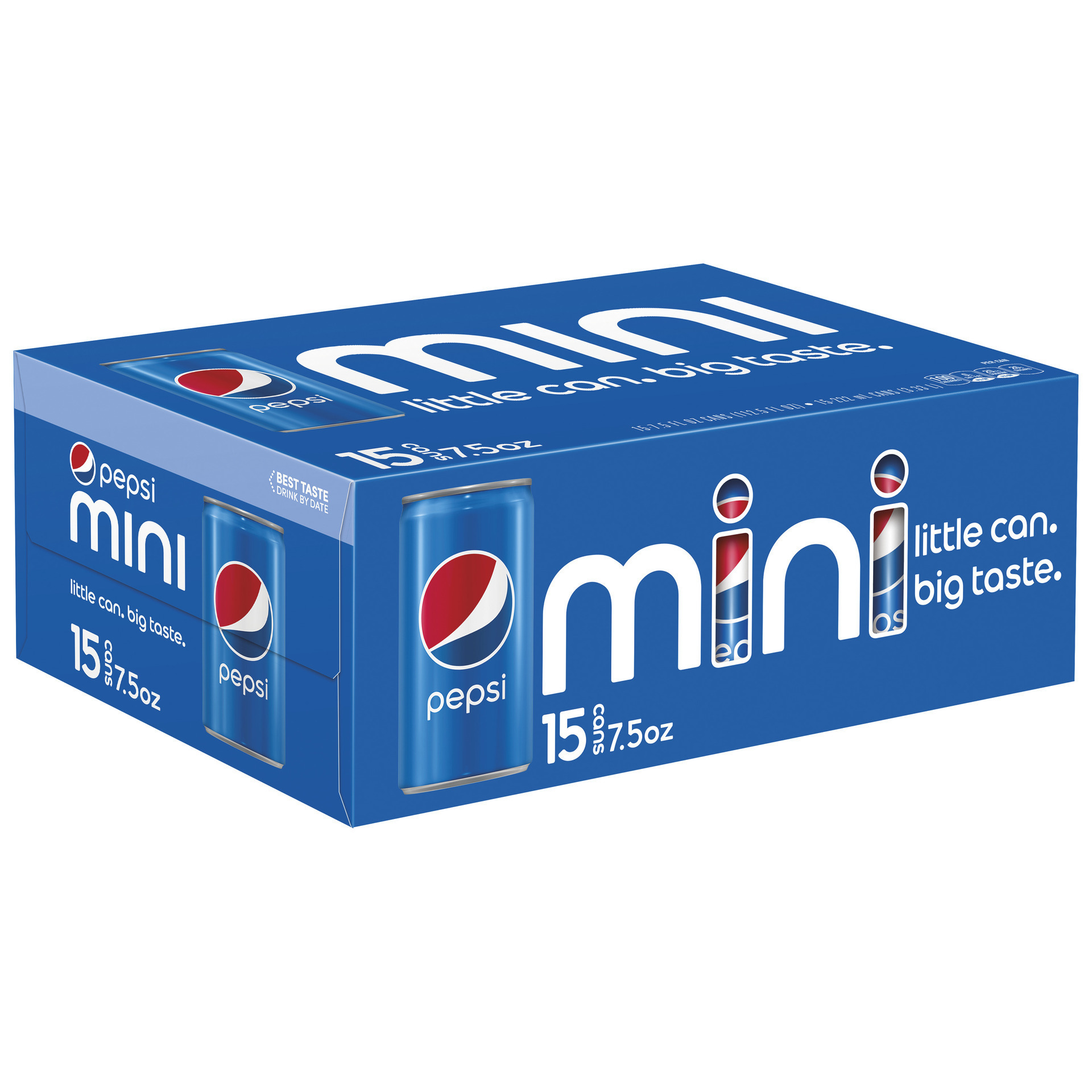Pepsi Cola Soda Pop  7.5 Fl Oz Mini Cans  15 Pack