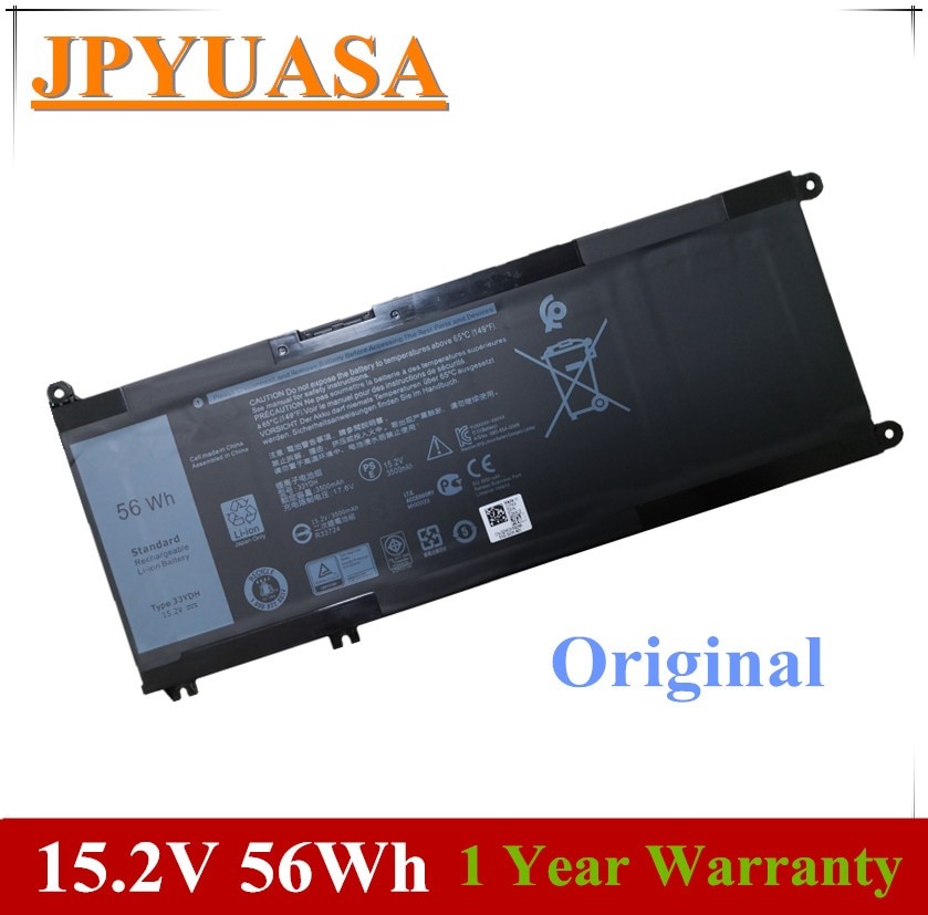 JPYUASA 15.2V 56Wh 33YDH PVHT1 99NF2 Batterie D'ordinateur Portable Pour Dell Inspiron 15 7577 17 7773 7778 7779 7786 3579 5587 7588 3590 3779