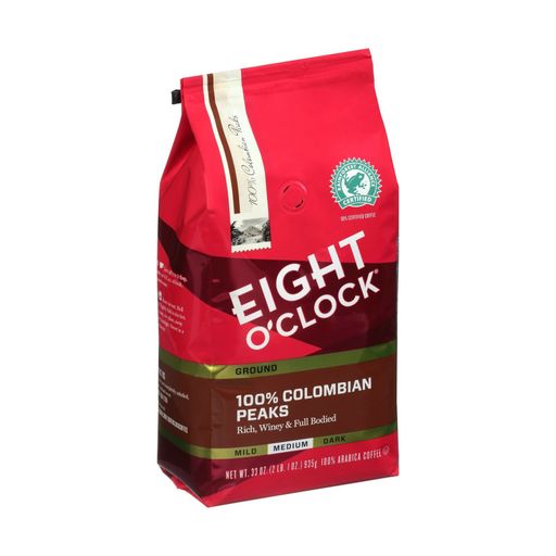 Eight OClock Ground Coffee 100% Colombian Peaks 33 Oz Medium Roasted Kosher