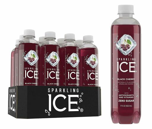 Sparkling Ice Black Cherry Sparkling Water, with Vitamins 17 Oz. (Pack of 12)