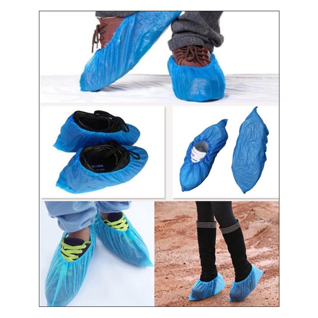 Chaussons Bleus Jetables PE, 200 PièCES, 100 Paires, Couvre-chaussures Pour La Maison, Nouveauté