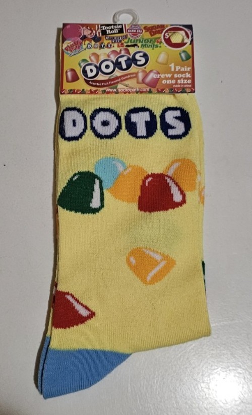 Dots Adult Novelty Crew Socks 1 Pair New