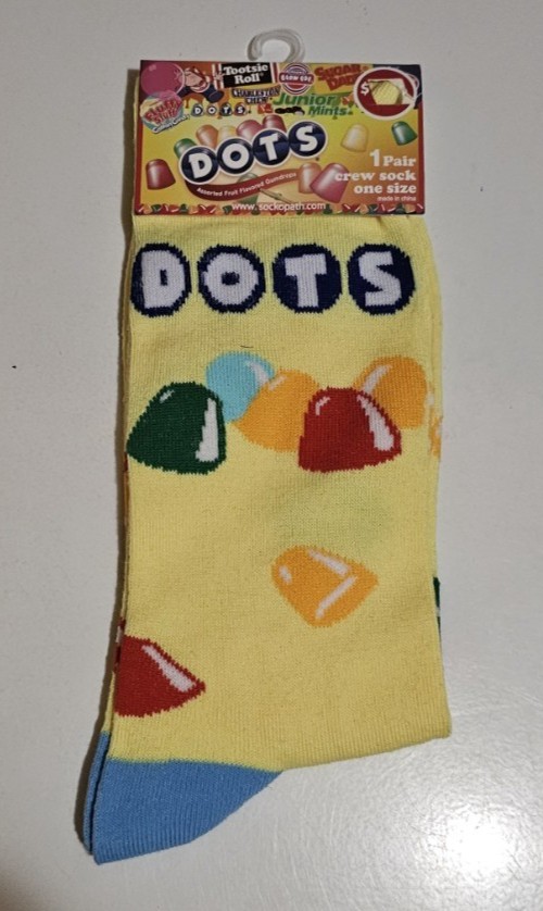 Dots Adult Novelty Crew Socks 1 Pair New thumbnail