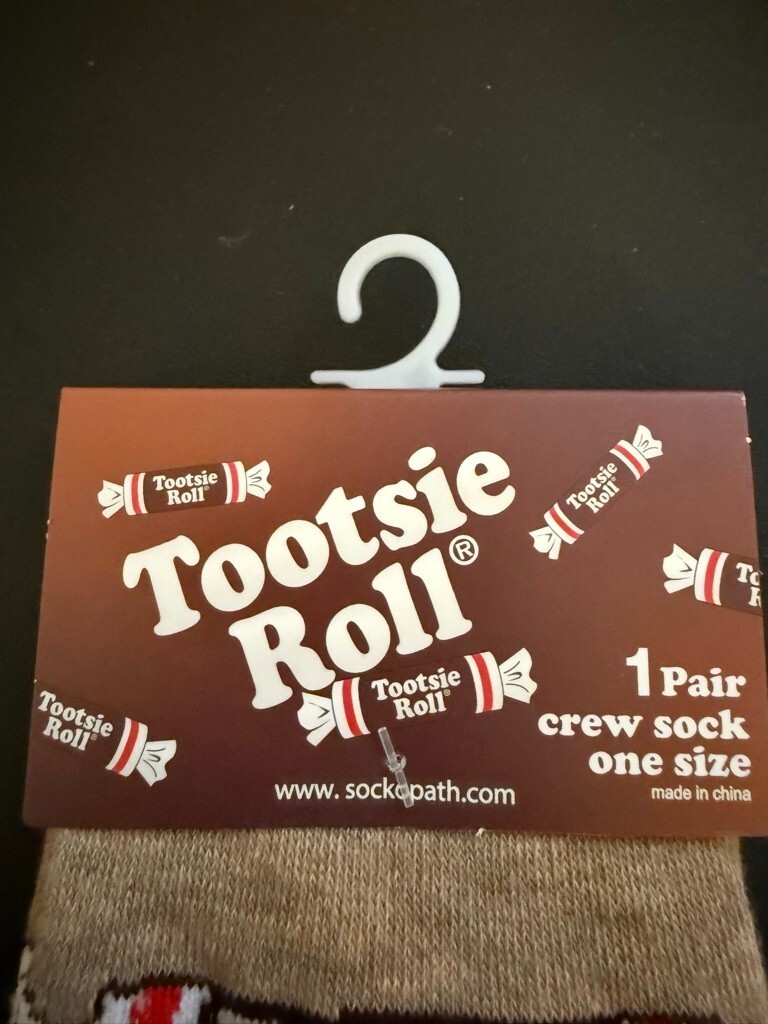 NEW TOOTSIE ROLL, TOOTSIE ROLL POPS & DOTS Collectible Unisex Crew Socks 3 Pairs thumbnail