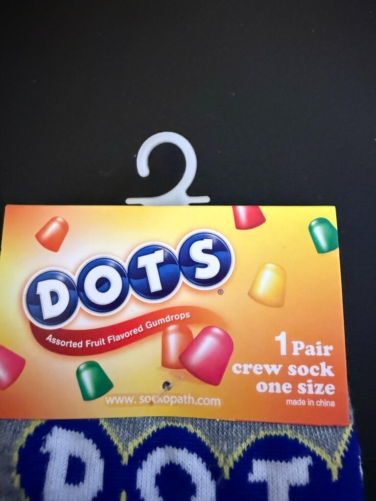 NEW TOOTSIE ROLL, TOOTSIE ROLL POPS & DOTS Collectible Unisex Crew Socks 3 Pairs thumbnail