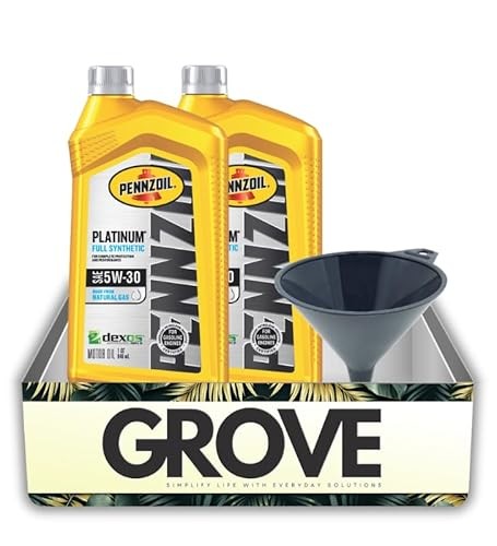 2x Pennzoil Platinum 5W-30 Synthetic Motor Oil 1 Qt 1 Pk Bundle with Plastic Funnel – Provides Superior Engine Cleanliness and Protection with Activ
