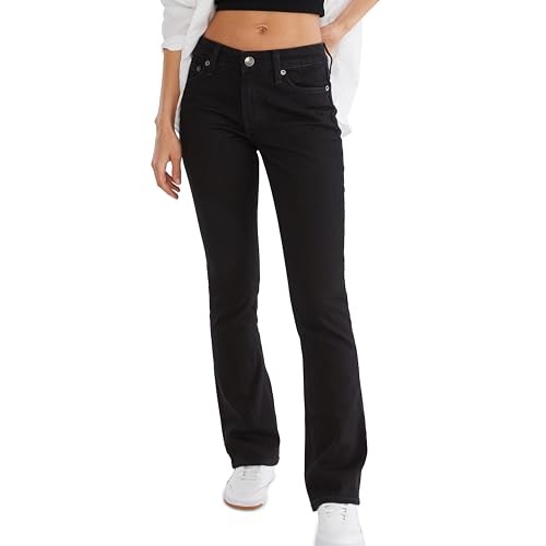 Aero Mid Rise Bootcut Jean, Black, 10 Long