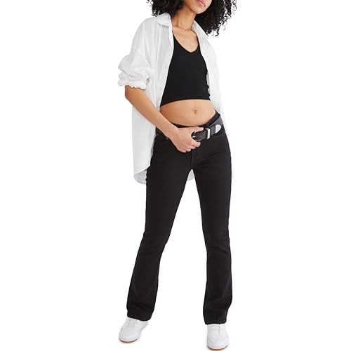 Aero Mid Rise Bootcut Jean, Black, 10 Long thumbnail