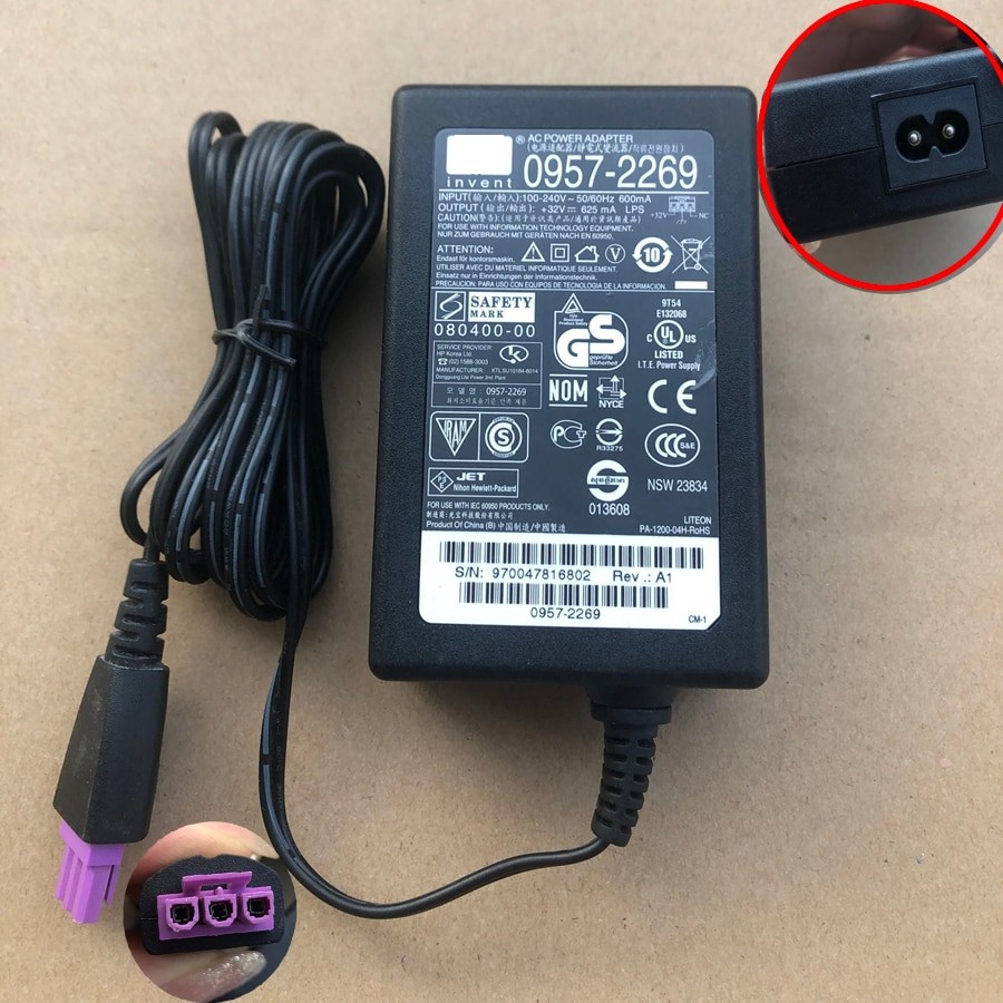 32V 625mA Nouvel Adaptateur Secteur 0957-2269 0957-2289 Pour Imprimante HP Deskjet J4660 K209 4500