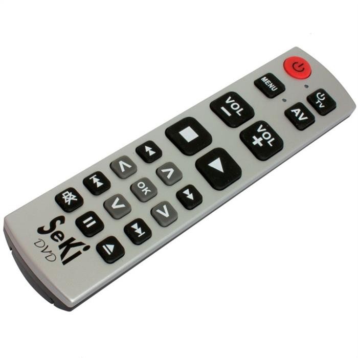 Universal Fernbedienung SeKi DVD Silber-Schwarz Lernfähig F. Senioren + Kinder