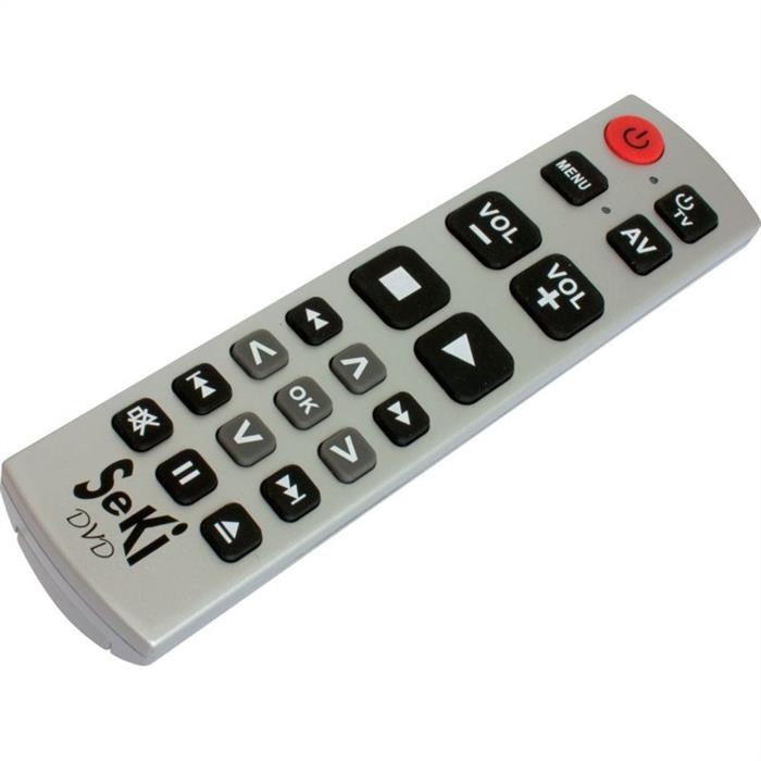 Universal Fernbedienung SeKi DVD Silber Lernfähig F. Senioren + Kinder