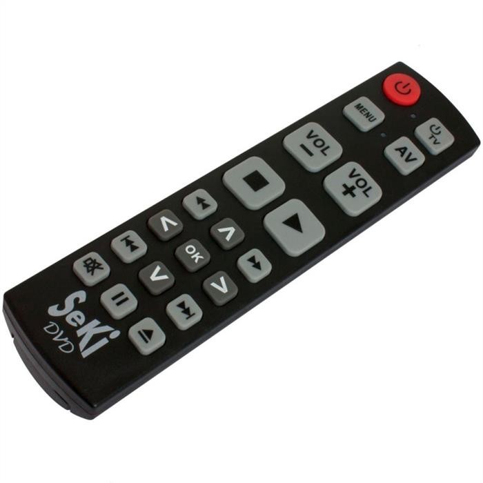 Universal Fernbedienung SeKi DVD Schwarz Lernfähig F. Senioren + Kinder